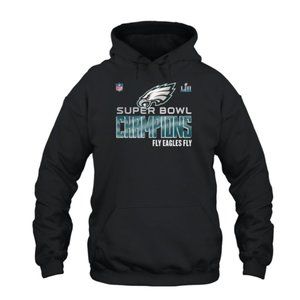 NFL Fanatics Philadelphia Eagles SuperBowl Champions black hoodie, size 2XL